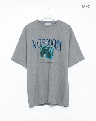 Camera print short-sleeved T-shirt