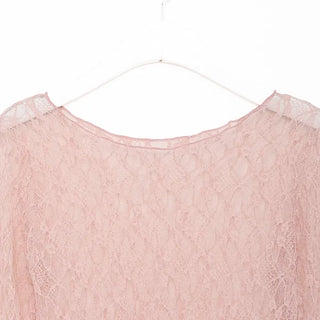 See-through lace long-sleeve T-shirt