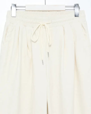 Wide-leg corduroy pants with string waistband