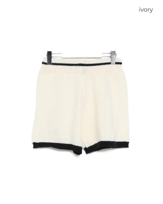 Two-tone cardigan and shorts set