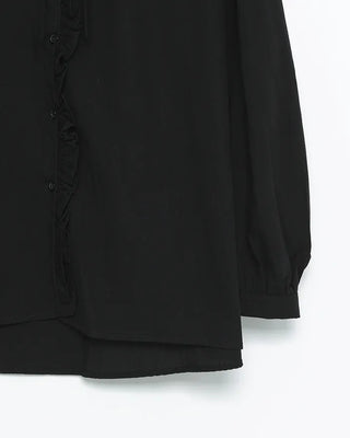 Fagoting Shoulder Frill Button Blouse