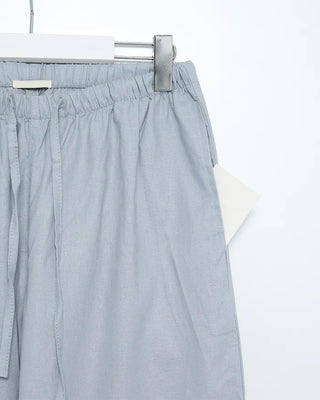 Linen wide-leg pants with elastic waistband