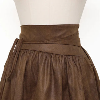 Suede wrap skirt