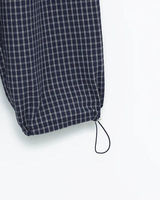 Elastic waistband checkered wide-leg pants