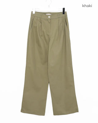Simple pintuck chino pants