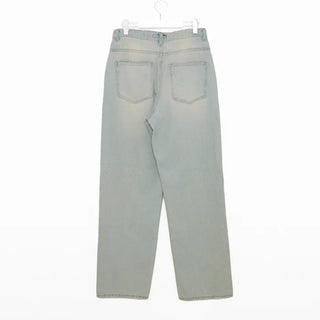 Unisex Mint Wash Wide Denim Pants