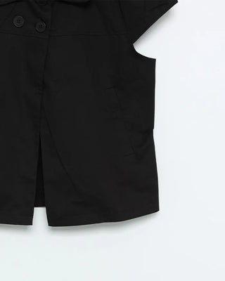 Double-breasted, oversized collar shirt
