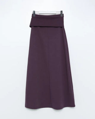 Button-detail long skirt