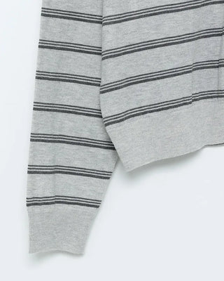 Striped knit polo shirt