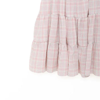 Checked tiered mini dress