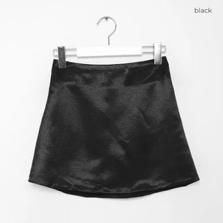 Satin mini skirt