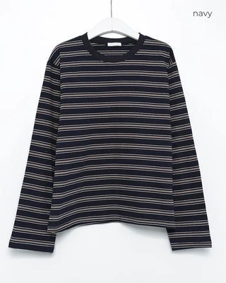 Double-border long-sleeve T-shirt