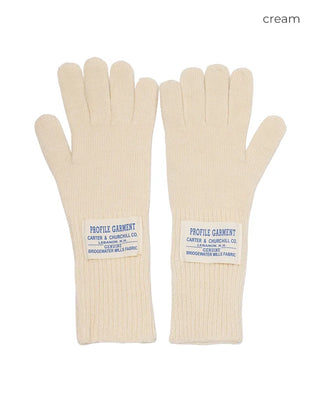 Label knit gloves