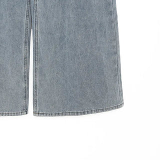 High-waisted bootcut denim pants