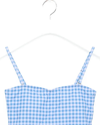 Gingham check one-piece swimwear