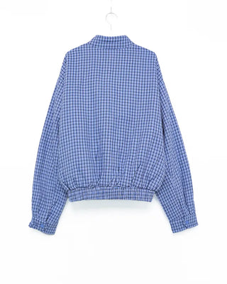 Gingham check half-zip pullover