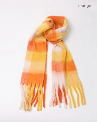 (Unisex) Checked Long Scarf
