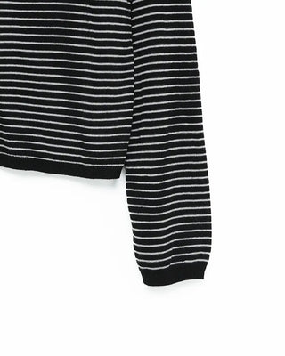 Striped round neck cardigan