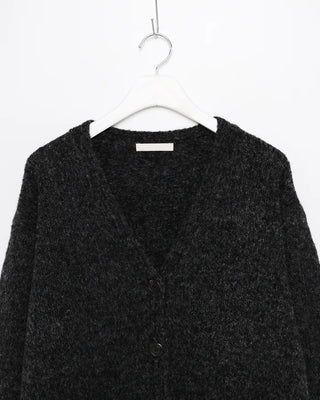 Melange wool loose-fit cardigan