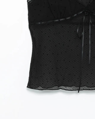 Pindot border sheer bustier