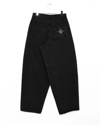(Unisex) Star Embroidered Balloon Denim Pants