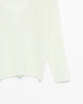 V-neck perforated knit