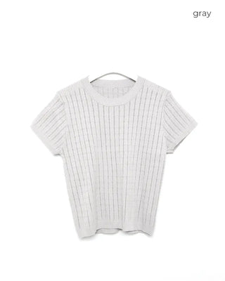 Perforated short-sleeved knit