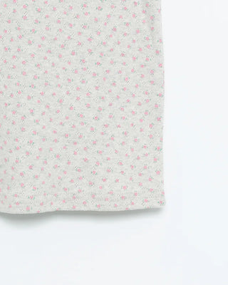 Boat neck floral pointe short T-shirt