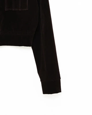 Velvet fur hooded cardigan
