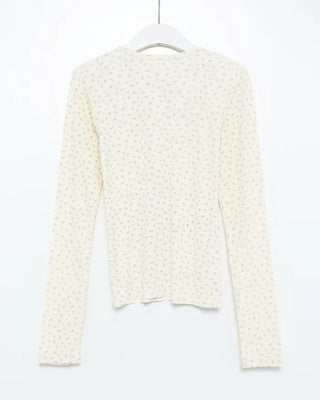 Mini Flower Rib Slim Cardigan