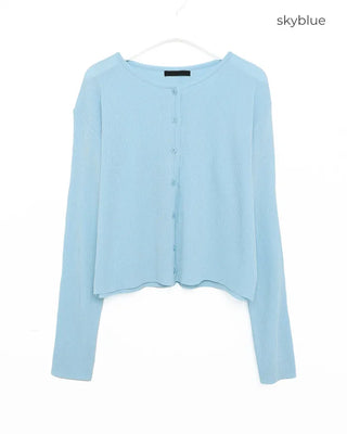 Basic Rib Round Neck Cardigan