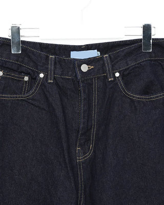 (Unisex) Back Embroidery Denim Pants