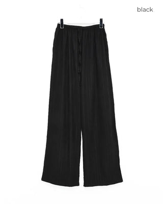 Suede stripe elastic waist pants