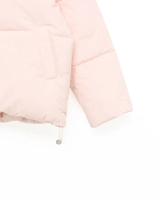 Fur-hooded down jacket