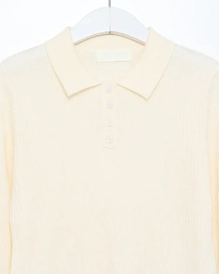Ribbed collar button knit