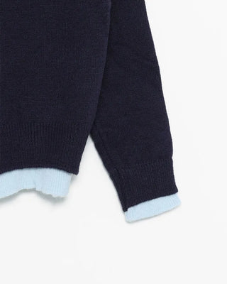 Round neck layered cardigan
