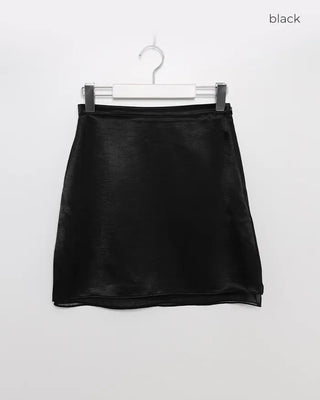 Satin mini skirt