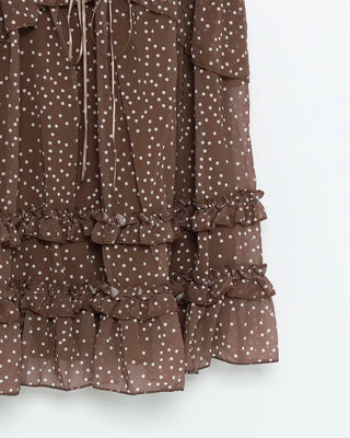 Polka Dot Lace Ribbon Camisole Tunic