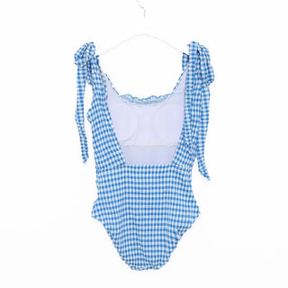 Checked ribbon swimwear