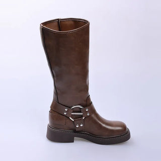 Buckle belt boots