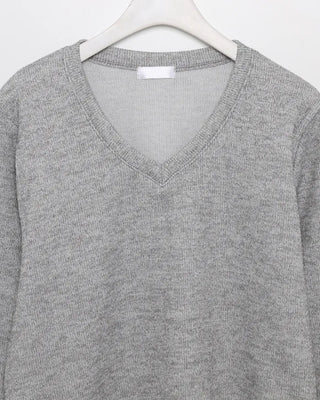 Sleeve Button V-Neck Long T-Shirt