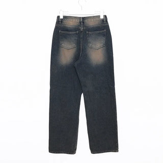 Washed denim pants