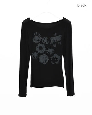 Flower Print Slim Fit T-Shirt