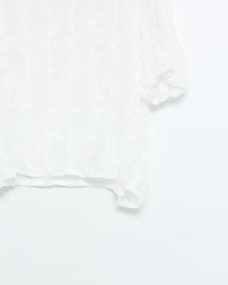Seersucker frill short-sleeved blouse