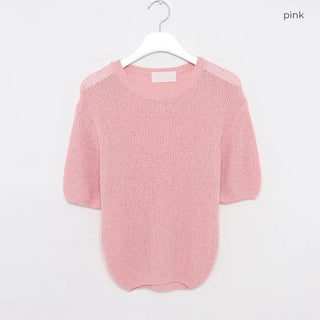 Round neck short-sleeved knit
