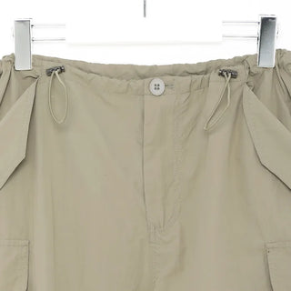 Waist drawstring cargo parachute pants