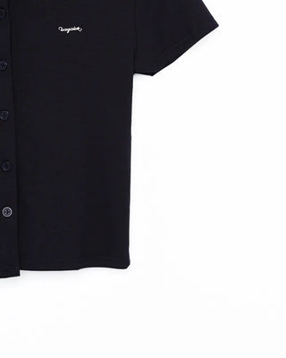 Two-tone check short-sleeved cardigan
