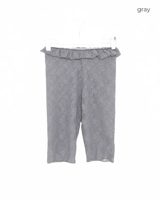 Waist frill lace half leggings