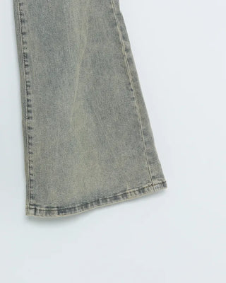 Bootcut washed denim pants