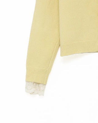 Lace-layered round cardigan